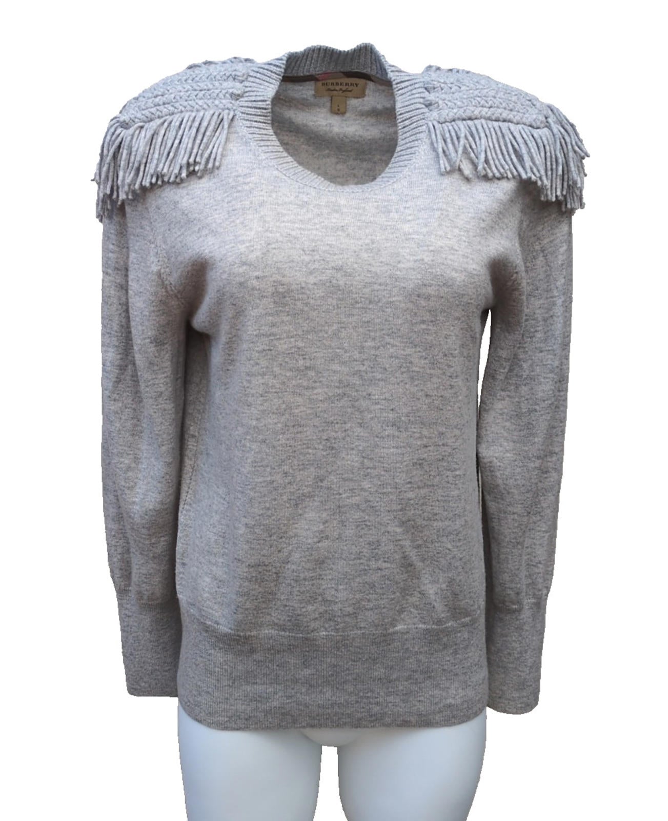Burberry Jumper Wool & Cashmere Grey Large L UK 12 USA 10