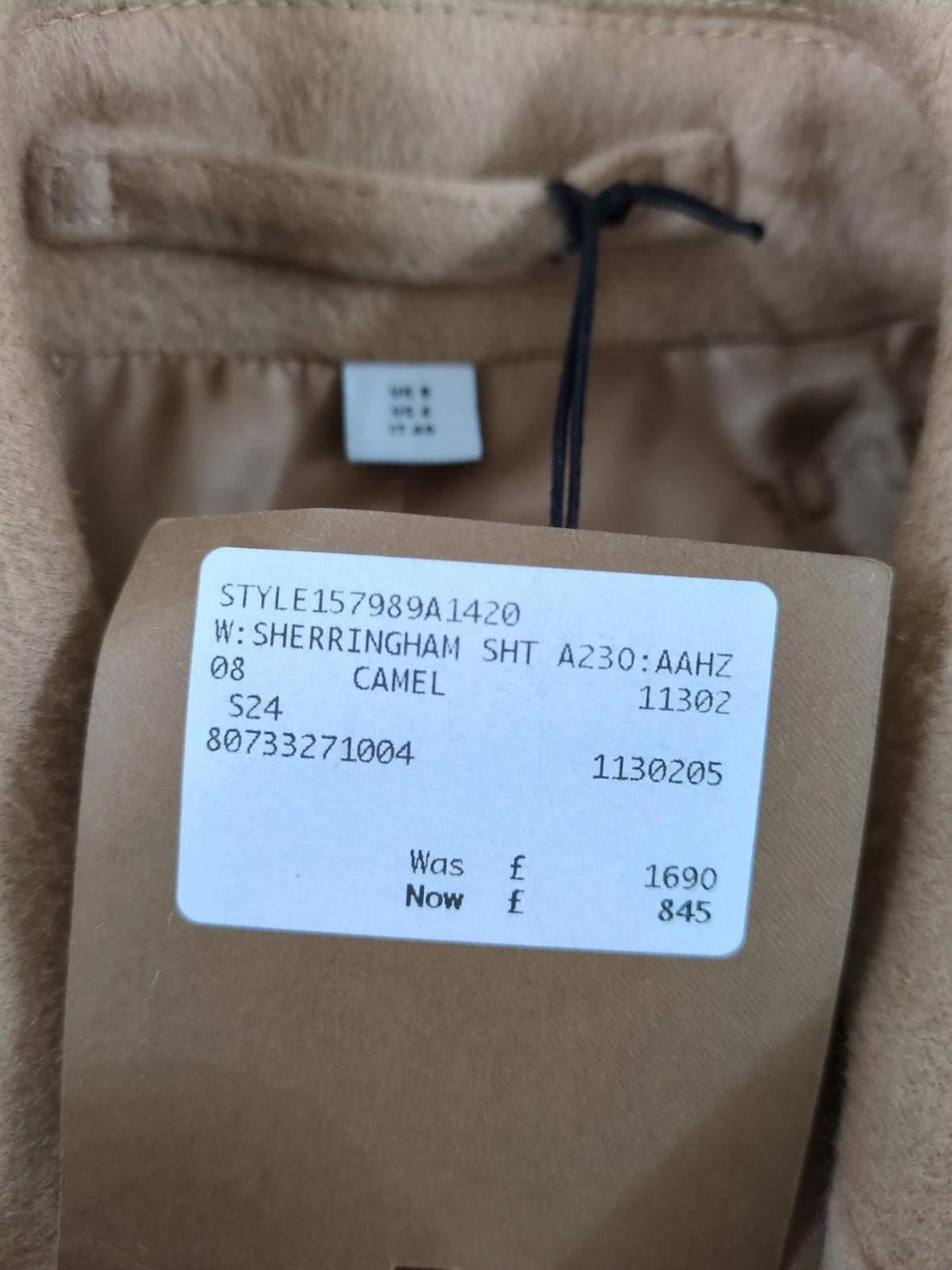 Burberry Wrap Coat UK 8 S Camel Wool & Cashmere Sherringham New Retail £1690