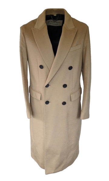Burberry Overcoat M Medium IT 50 Virgin Wool & Cashmere Double Breasted Camel