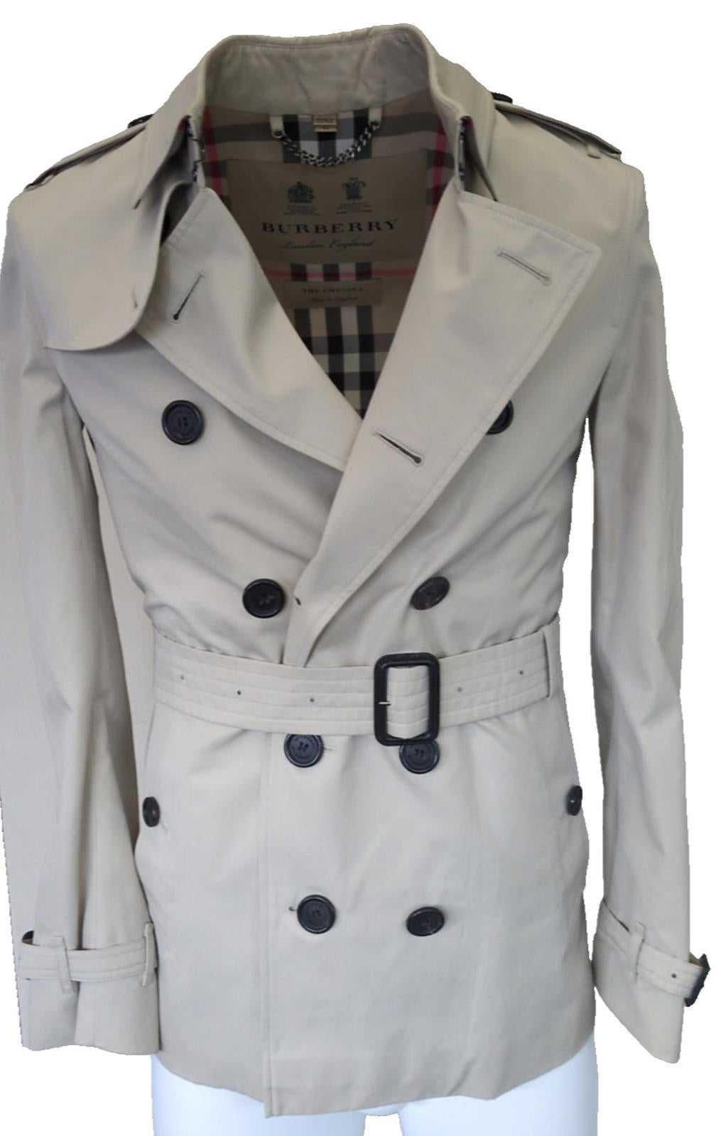 Burberry Trench Coat Chelsea Stone IT 46 Short UK XS 36" Chest