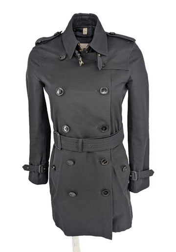 Burberry Trench Coat UK 6 Kensington Black + Warmer USA 4 IT 36 Heritage Short