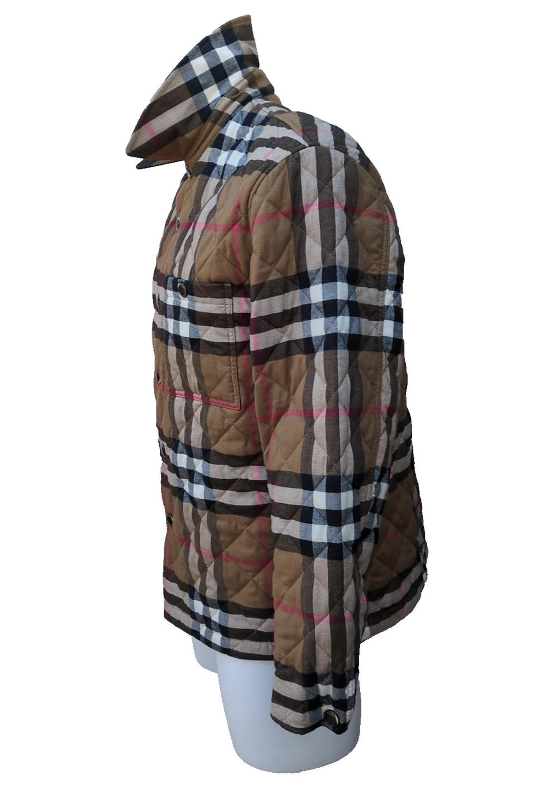 Burberry Jacket XXL Forres Diamond Quilted Taupe Brown Nova Check New