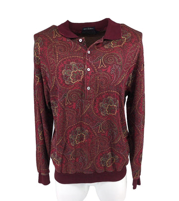 Burberry Polo Jumper Large L Red Vintage