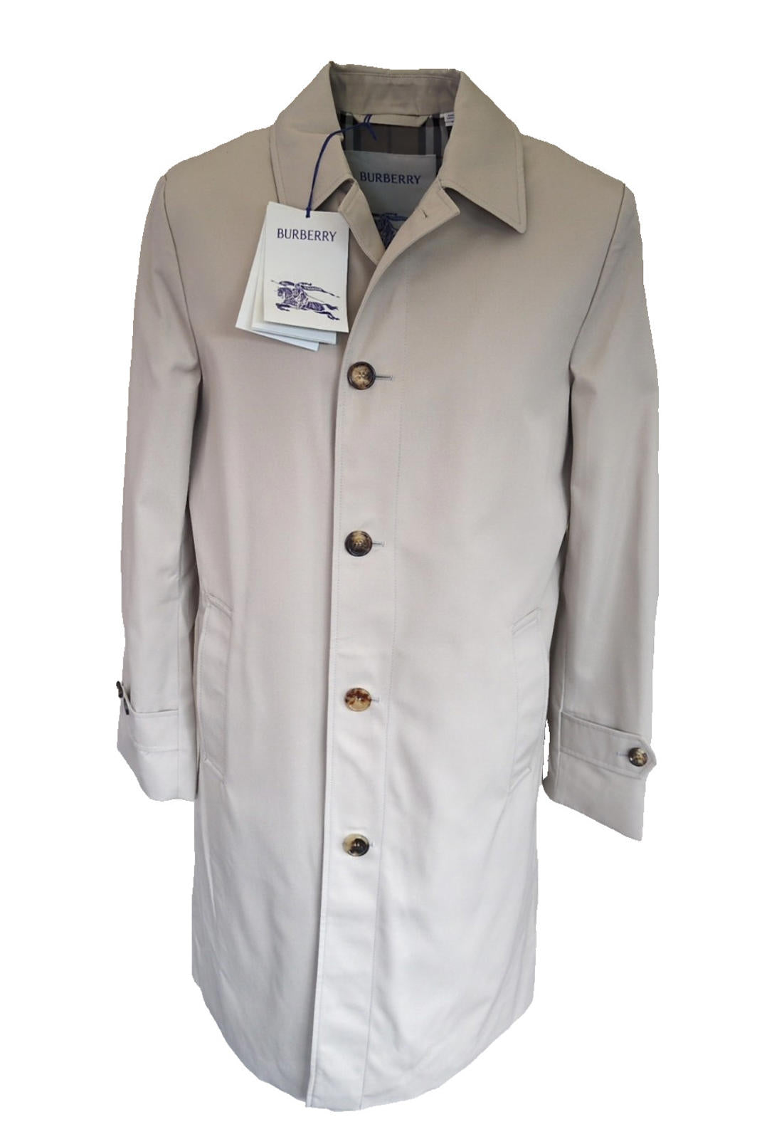 Burberry Stone Car Coat IT 48 38" S Small New 2025 Beige Heron BNWT England