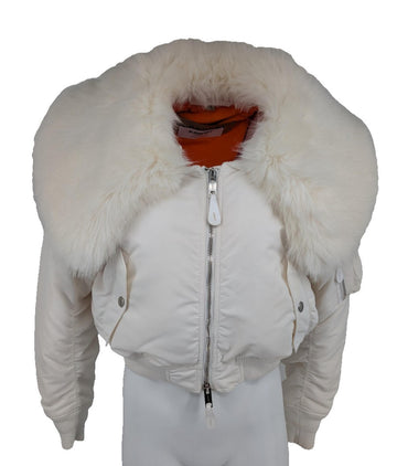Burberry Bomber Jacket UK 8  White Runway LTD Ed USA 6 IT 40 S Italy