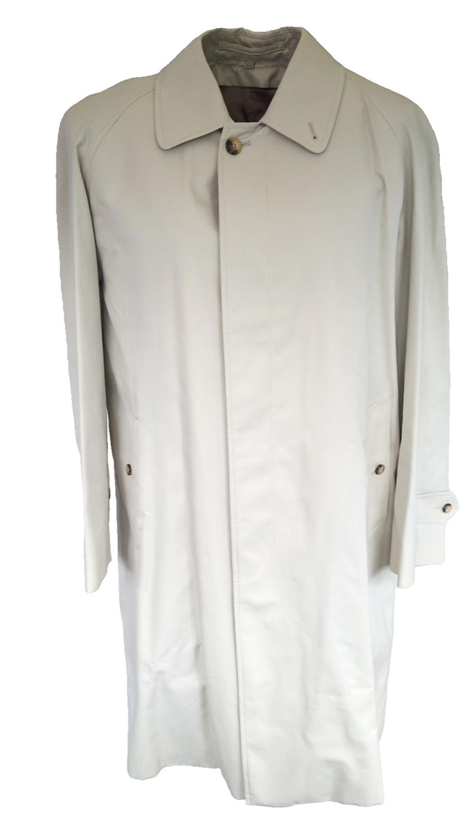 Burberry Stone Car Coat IT 52 42" L Large Wool Lining Vintage New Shearford