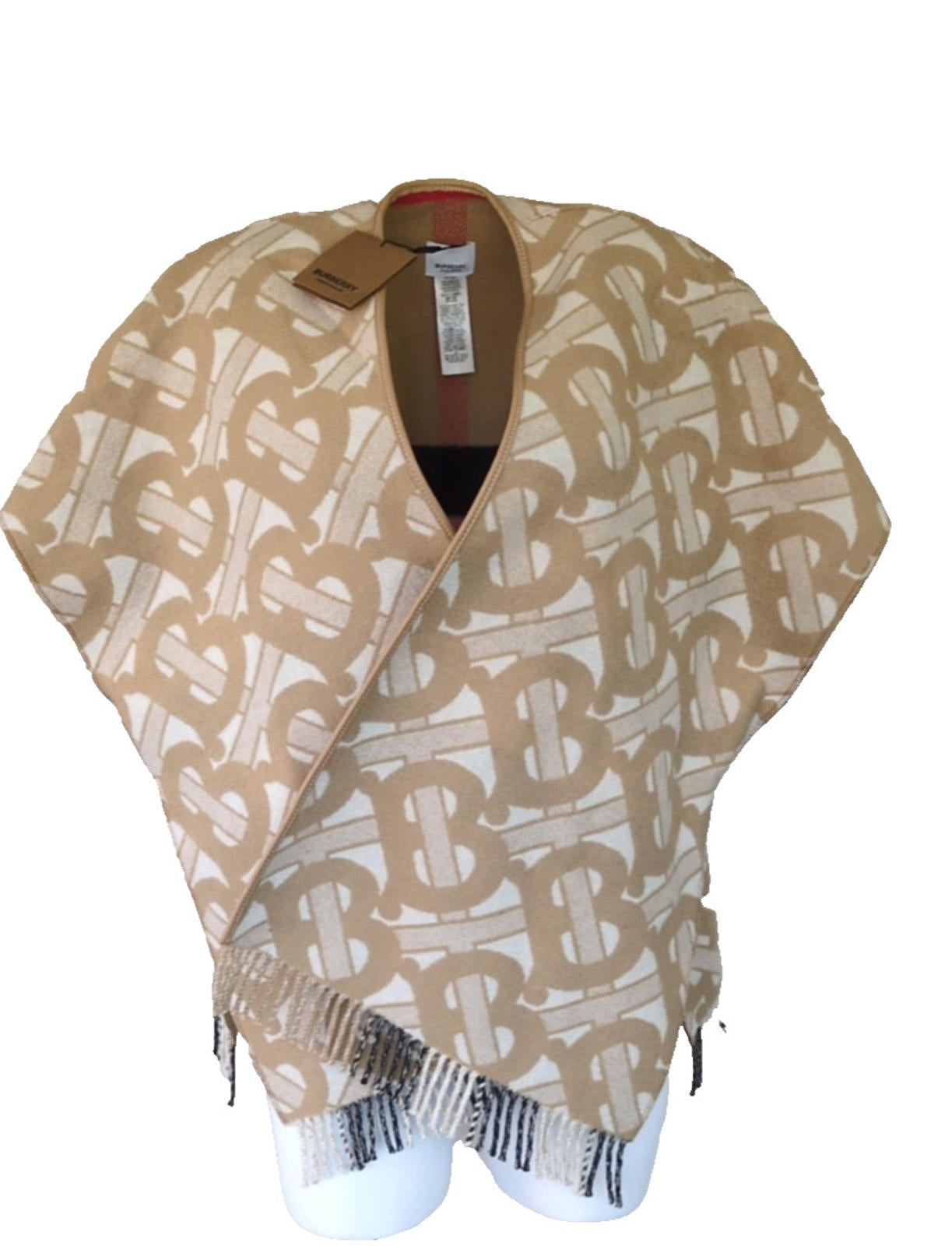 Burberry Cape Wool Cashmere XS S M L XL One Size TB Monogram Nova Check BNWT