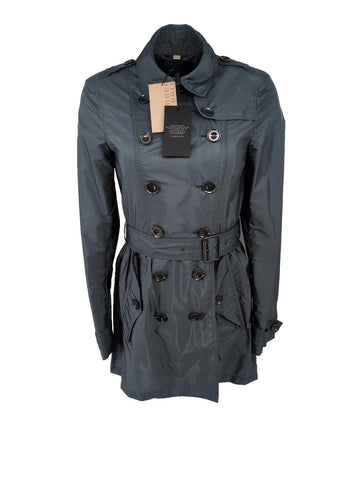 Burberry Trench Coat 6 Dorsleigh S US 4 Mid Length Rain Coat Steel Blue