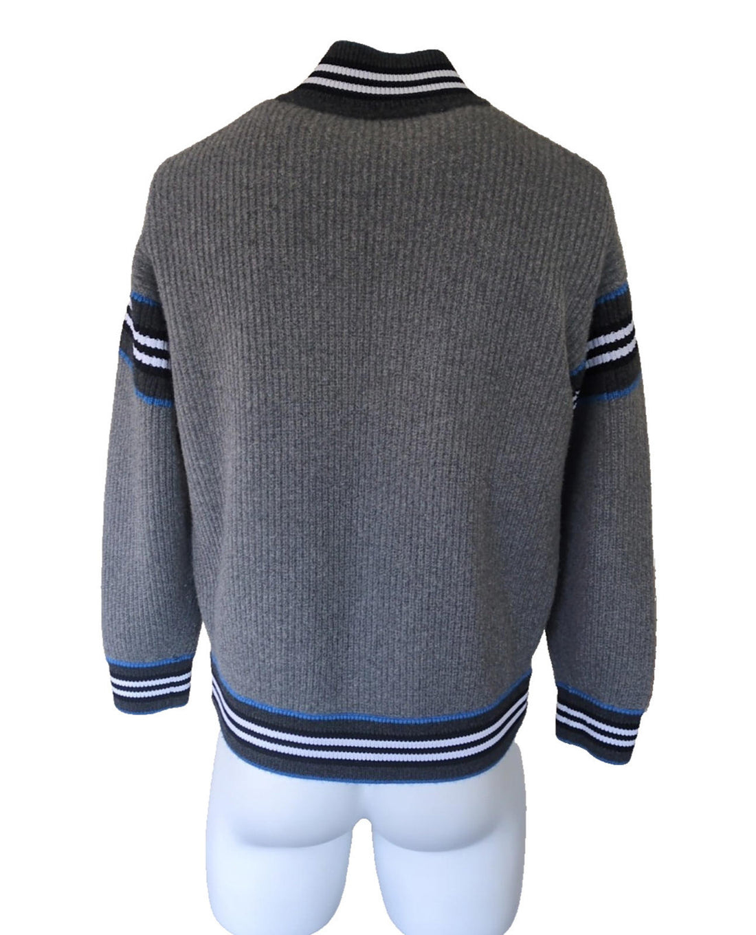 Burberry Jacket Grey L Large IT 52 Logo Graphic Wool Cashmere Bomber