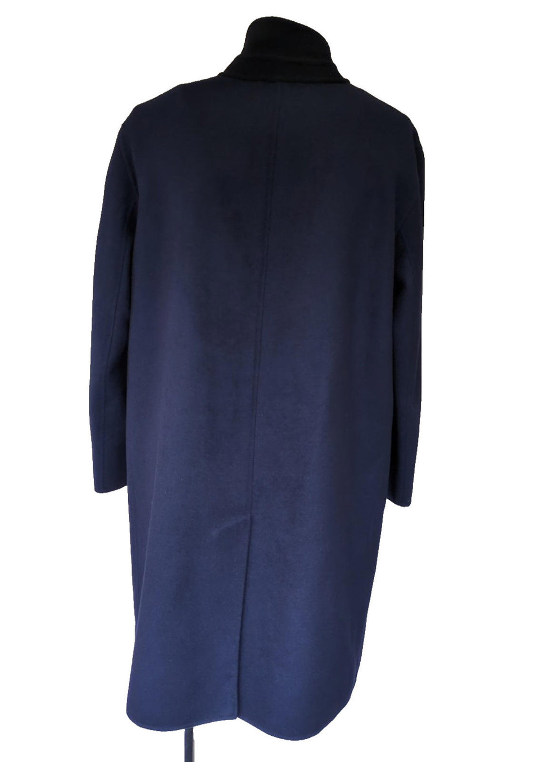 Burberry Overcoat Medium IT 50 Italy Blue Angora & Virgin Wool TB
