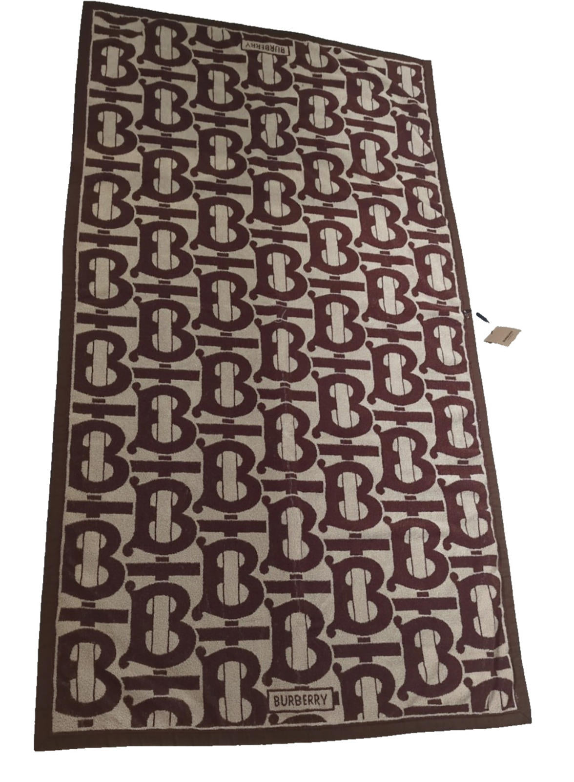 Burberry TB Monogram Jacquard Towel Beach Bath 178 x 95