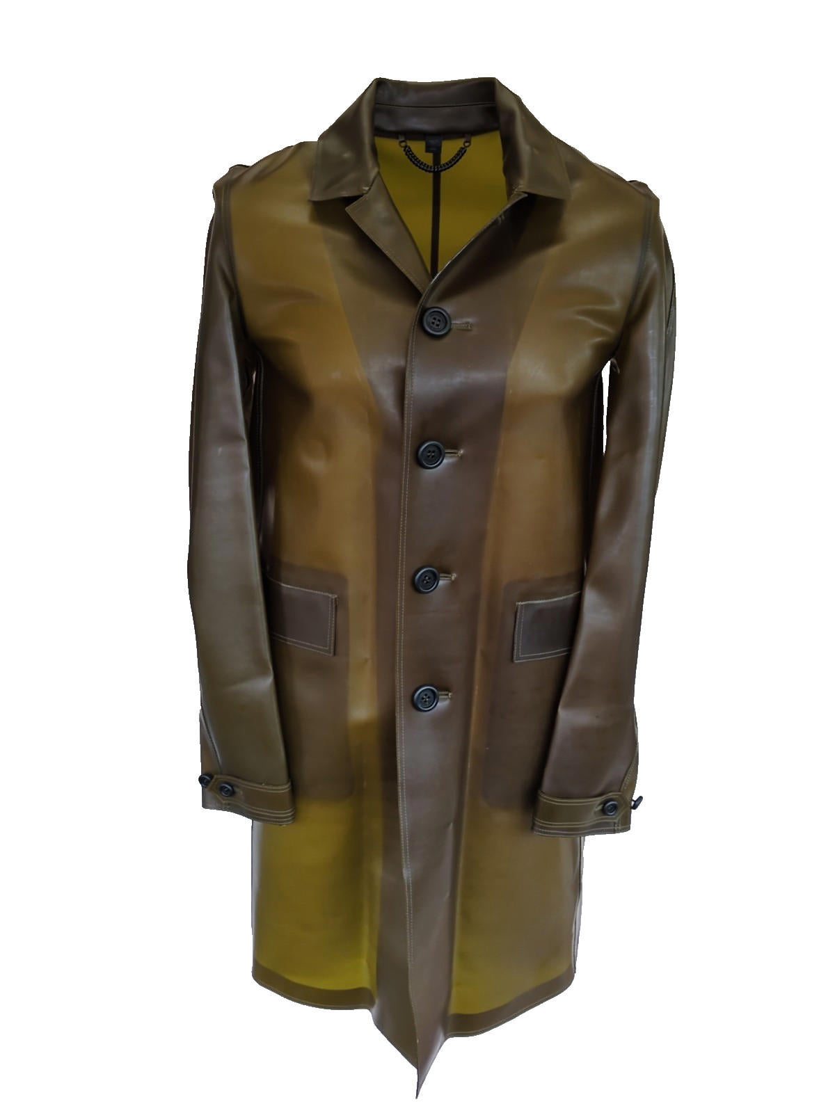 Burberry Waterproof Coat IT 46 XS Small Prorsum Runway PVC Brown Italian