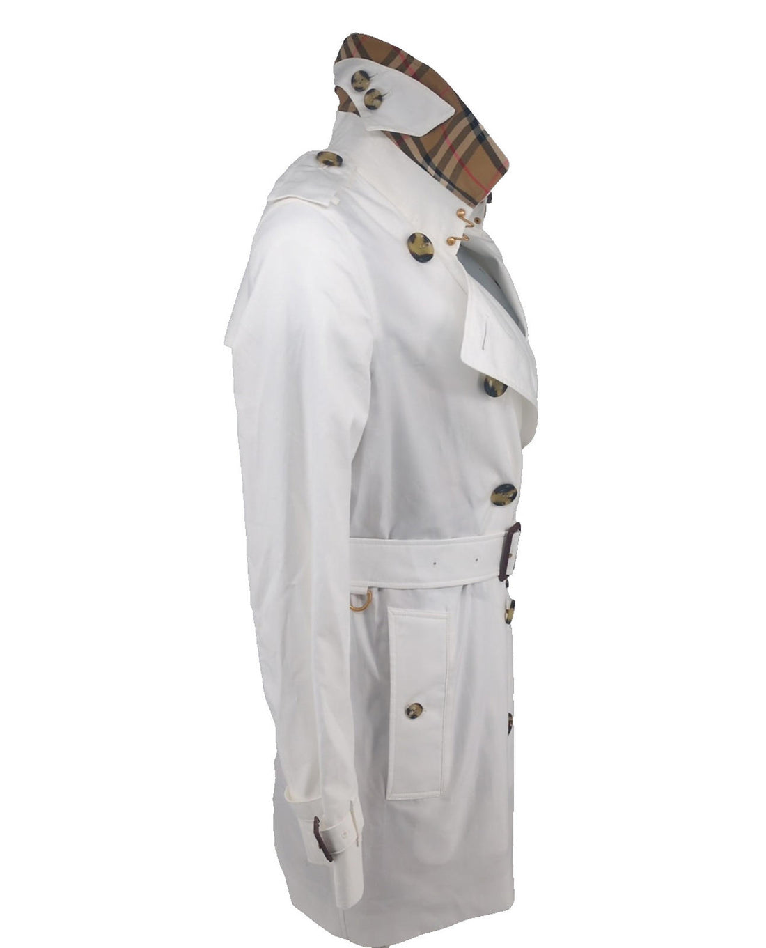 Burberry Kensington Trench Coat UK 4 Tropical Gabardine US 2 XS XXS IT 36 White