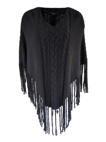 Burberry Cape Black Merino Wool Cashmere S M L XL 6 8 10 12 14 Poncho Shawl