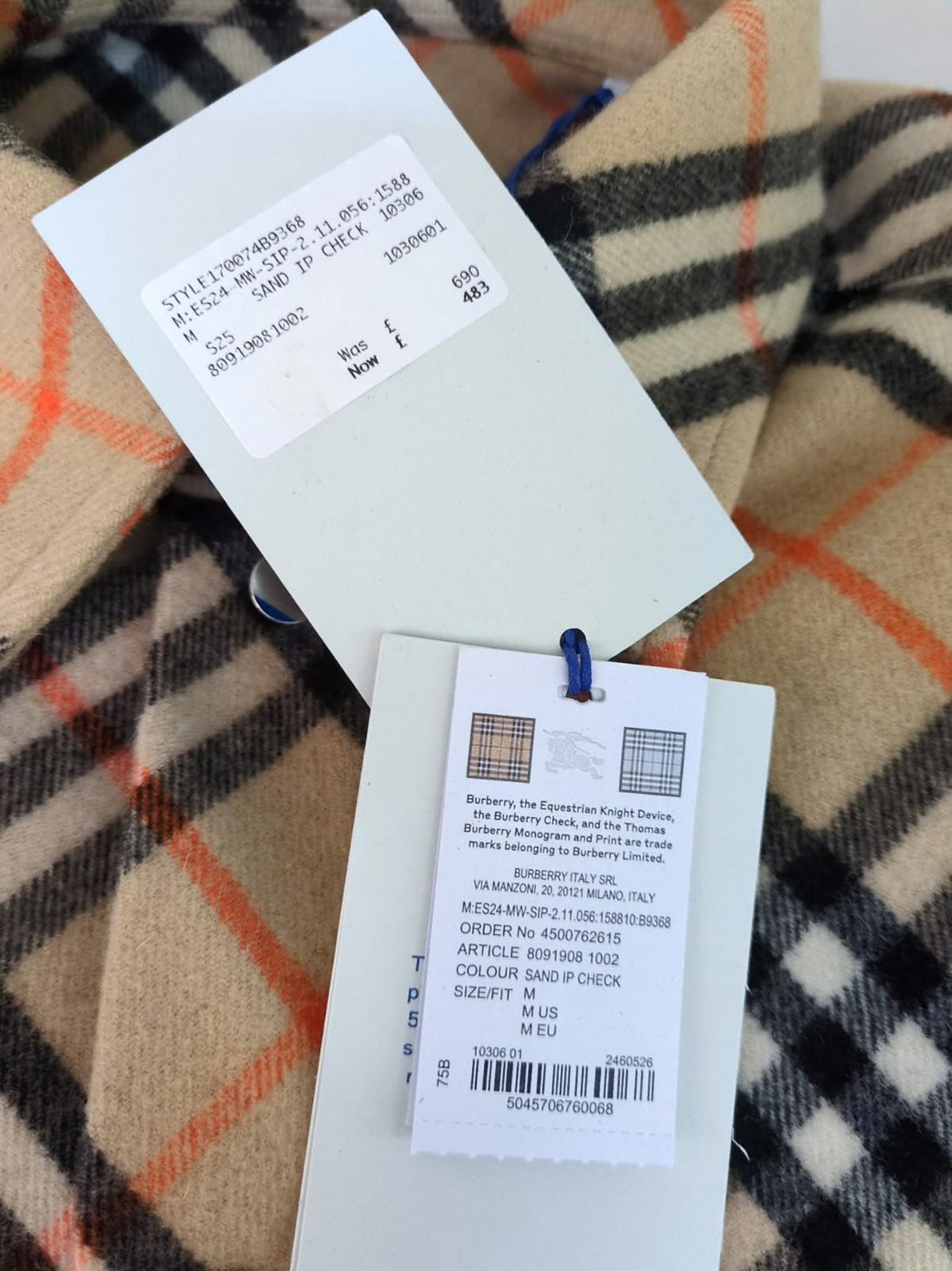 Burberry 100% Wool Overshirt Nova Check M Medium IT 50 UK 40" Chest BNWT 2025