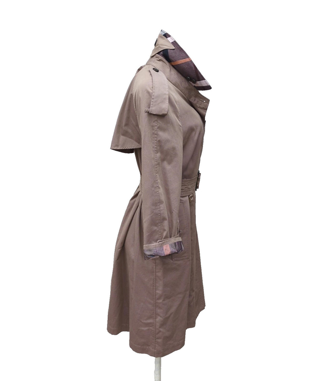 Burberry Car Coat 8 UK S US 6 IT 40 Gabardine Cotton Taupe England