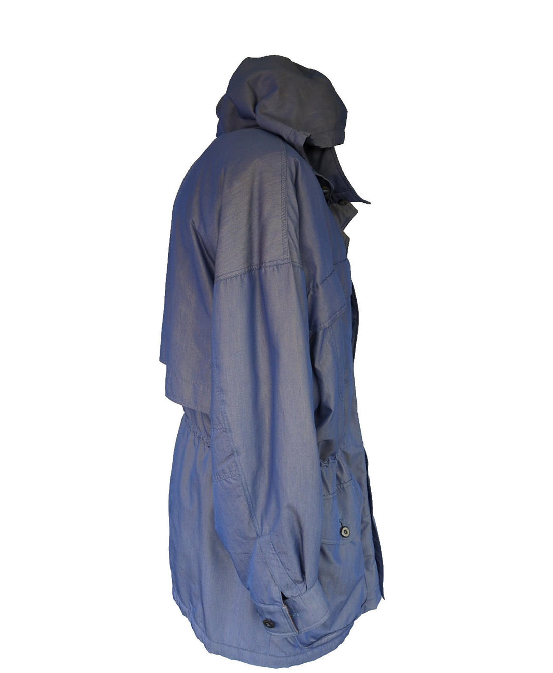 Burberry Coat Medium IT 50 Blue Vintage Wool Hooded Coat Sample Rare