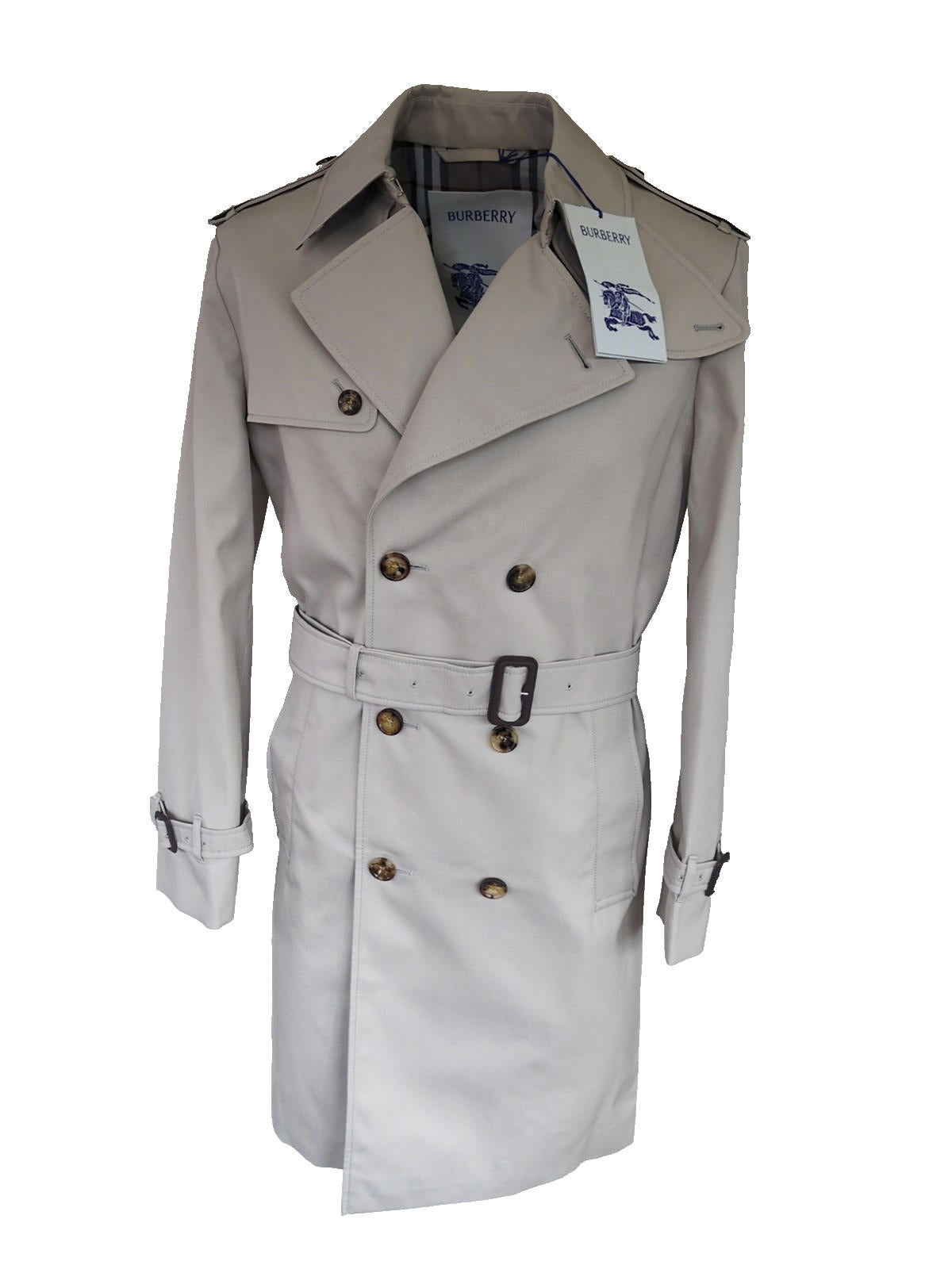 Burberry Trench Coat IT 46 XS SS25 New Mens Cotton Heron Beige