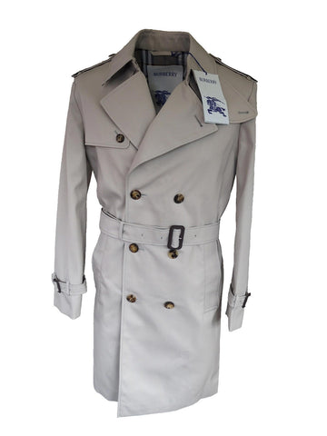 Burberry Trench Coat IT 46 XS SS25 New Mens Cotton Heron Beige