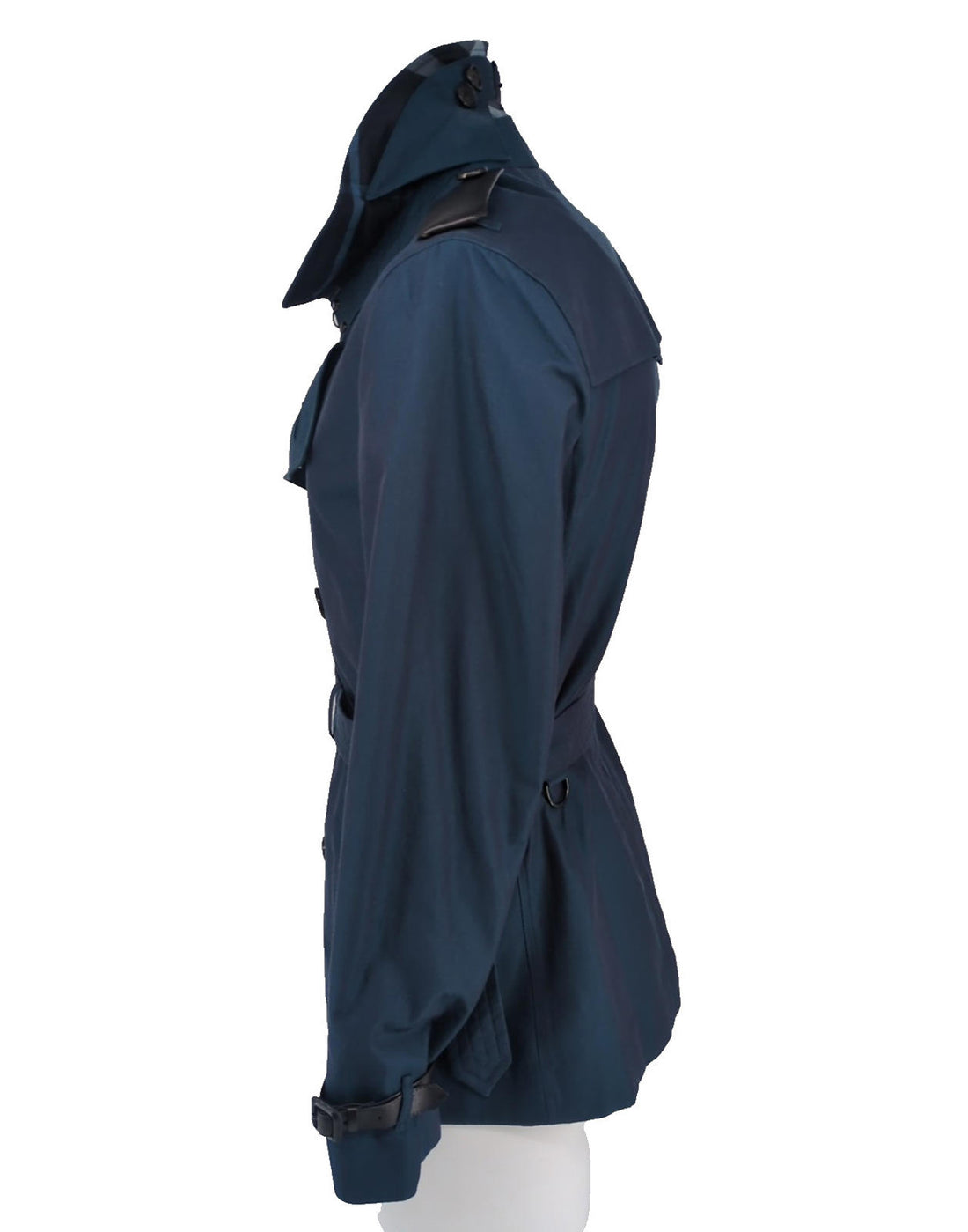 Burberry Trench Coat Kensington M IT 50 40" Chest Italy Blue Leather Special Ed