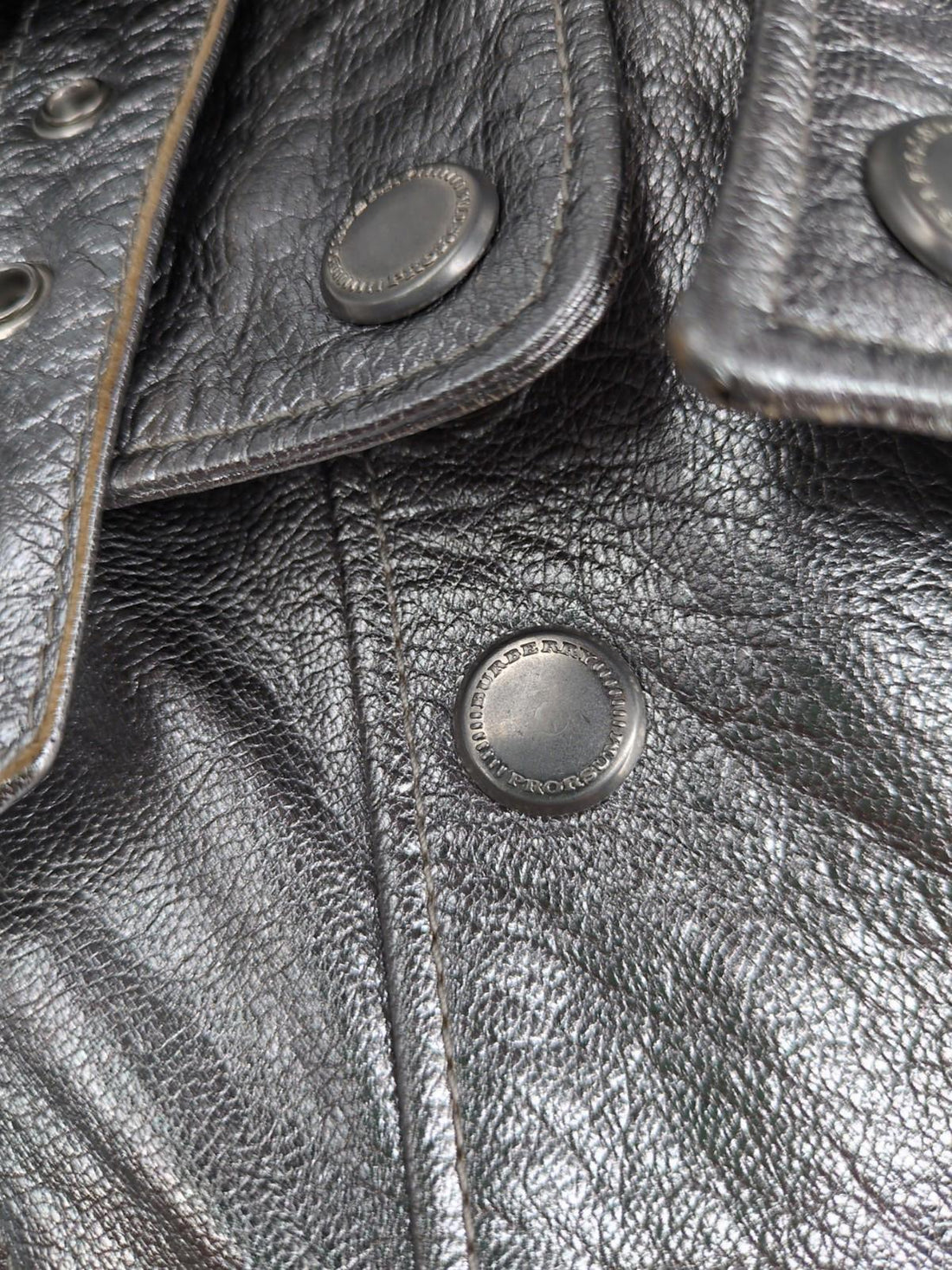 Burberry Leather Biker Jacket UK 2 US 0 IT 34 XXS Metallic Silver Runway Prorsum