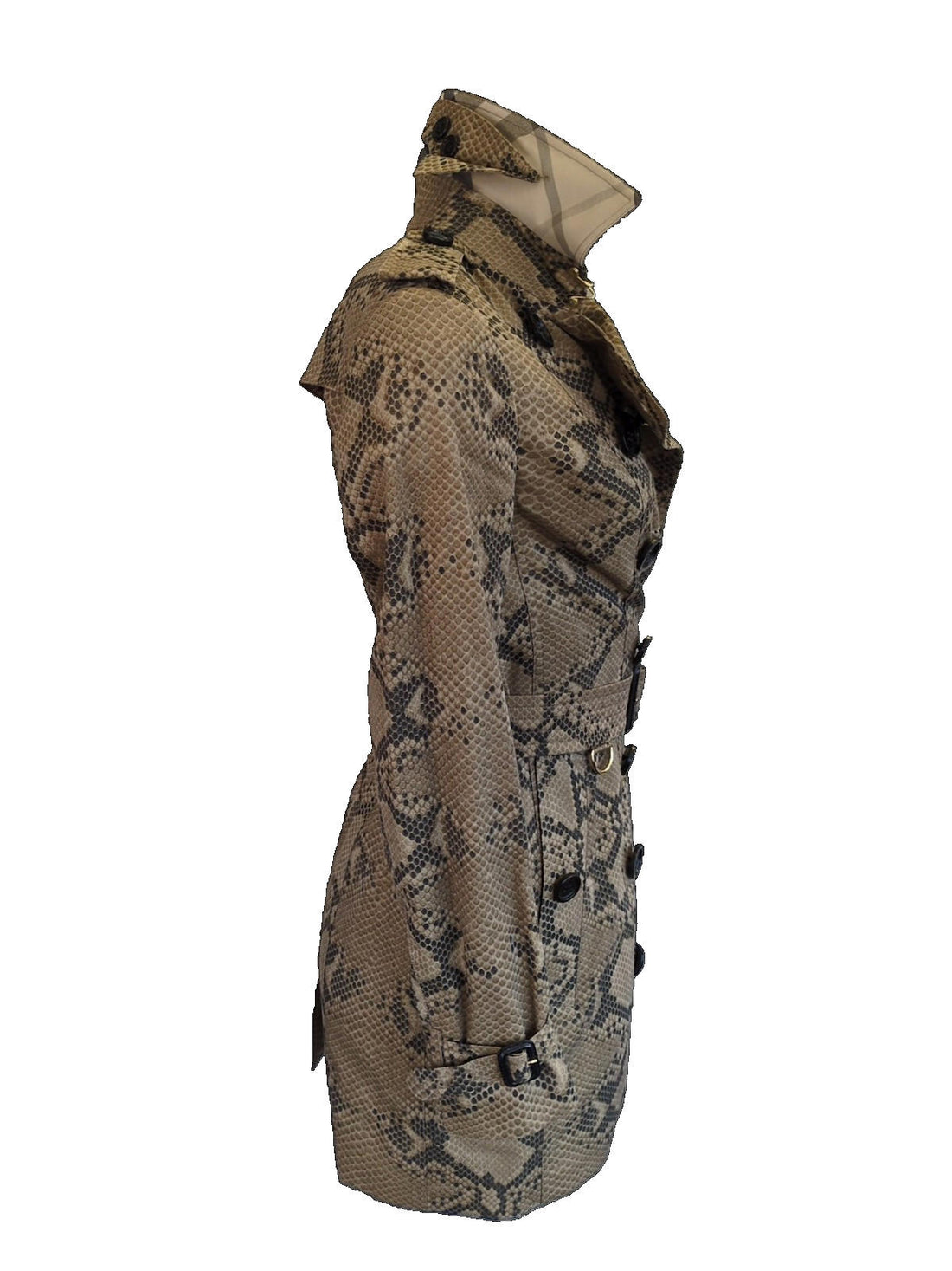Burberry Sandringham Trench Coat UK 4 USA 2 IT 36 XS Italy Python Print  Ltd Ed