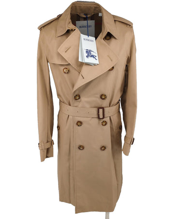 Burberry Trench Coat IT 48 S Small Honey New Check Cotton Brockham Kensington