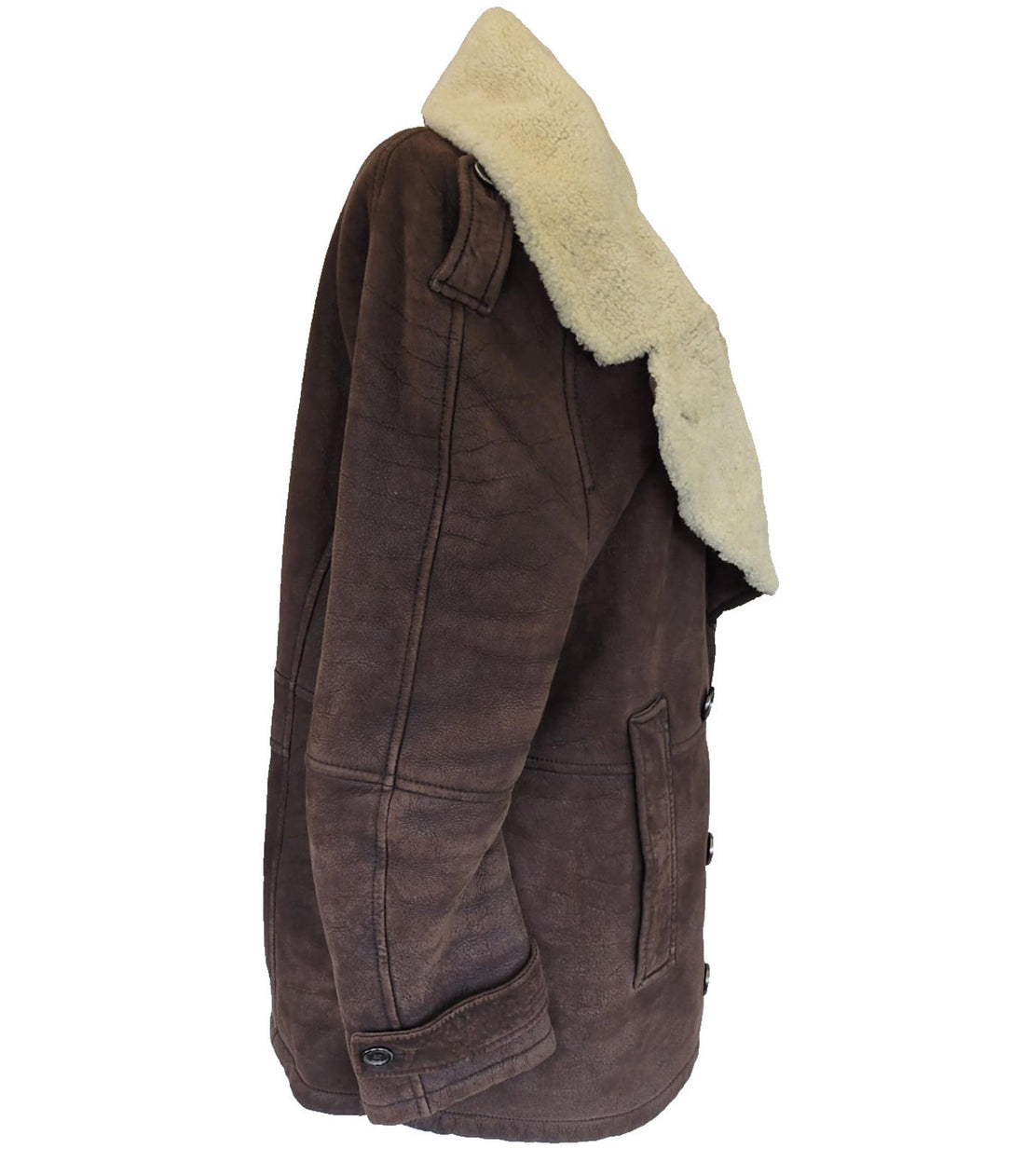 Burberry Shearling Coat UK 6 USA 4 IT 38 Suede Leather Brown Aviator