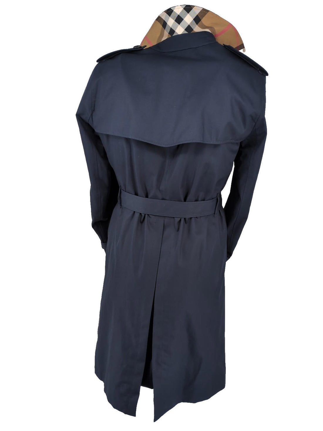 Burberry Trench Coat IT 46 XS Small Navy S25 New Nova Check Mens Cotton Brockham