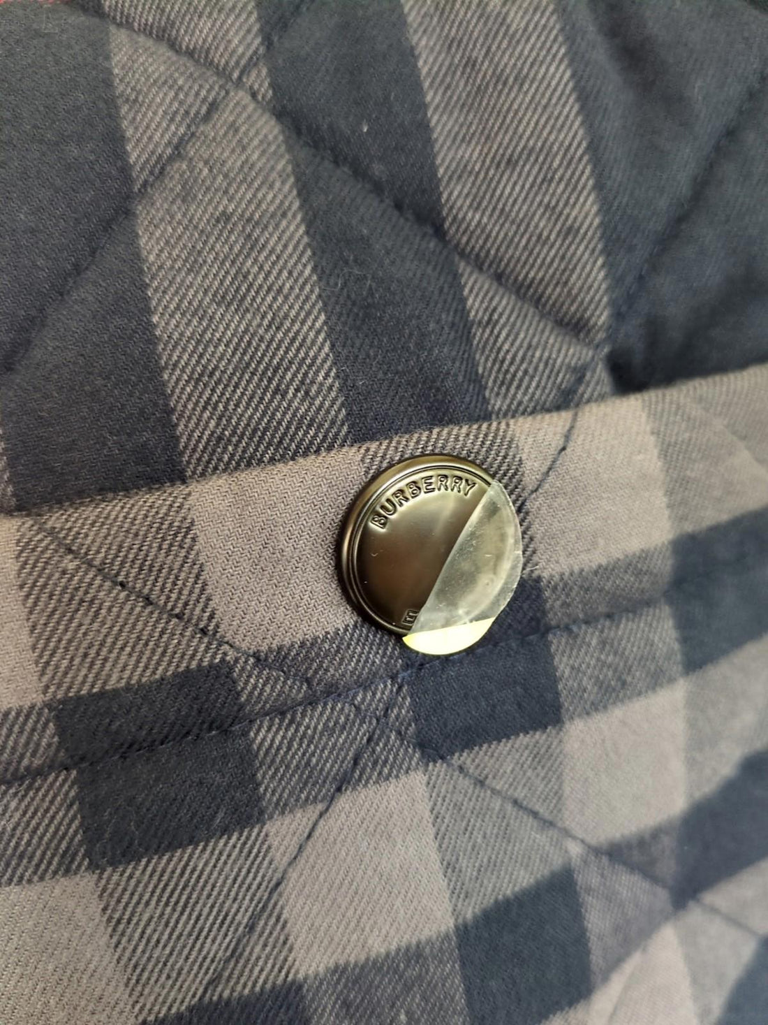 Burberry Jacket S Forres Diamond Quilted Navy IP Check New Small