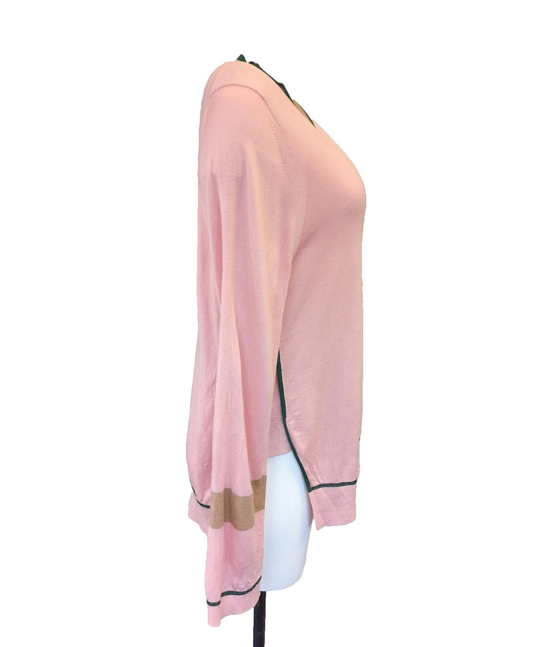 Burberry Jumper XL Pink Green Beige Silk & Cashmere