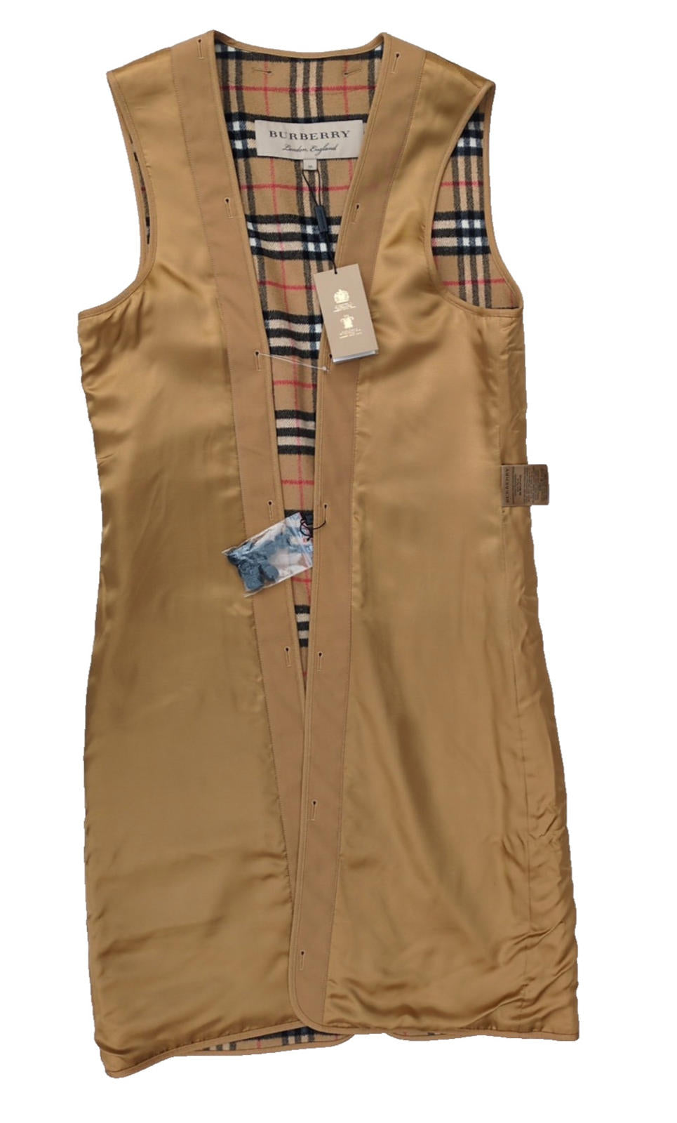 Burberry Trench Coat Lining Warmer Wool & Cashmere Kensington Chelsea Long 50 L