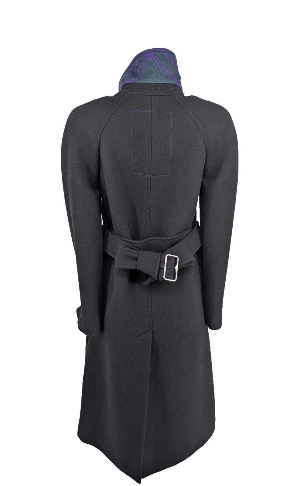 Burberry Wool Twill Car Coat  UK 4 US 2 IT 36 XS Black Overcoat
