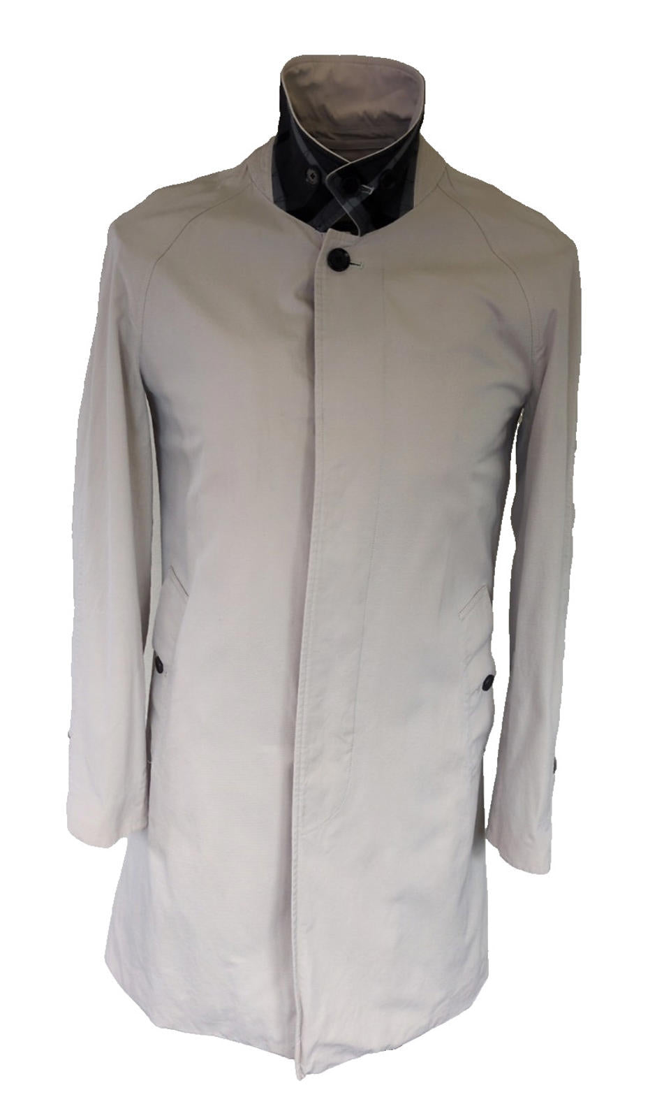 Burberry Car Coat XS Stone Cotton Jacket England IT 46 R UK 36" Chest XS