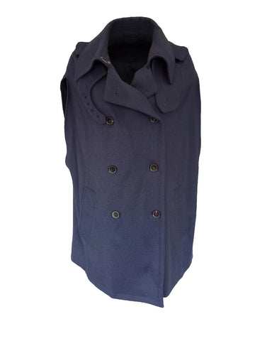 Burberry Cape Prorsum Runway Navy Camel Wool Italy