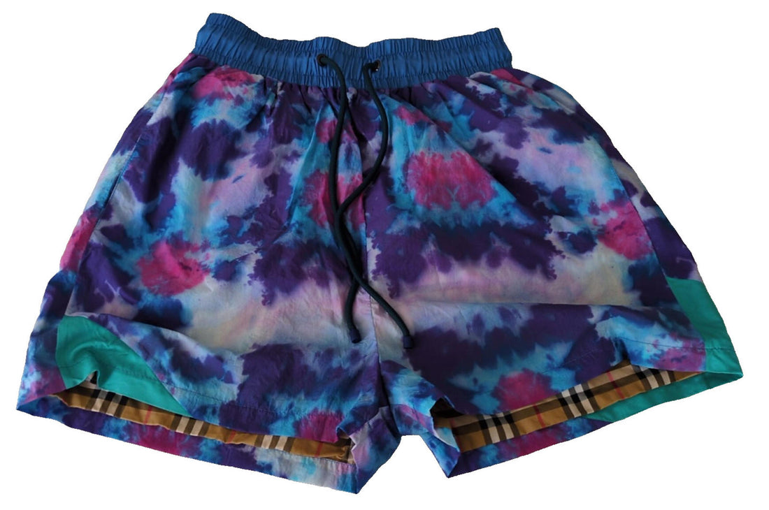 Burberry Tie Dye Swim Shorts Nova Check Reversible XS Small 28-30" Waist