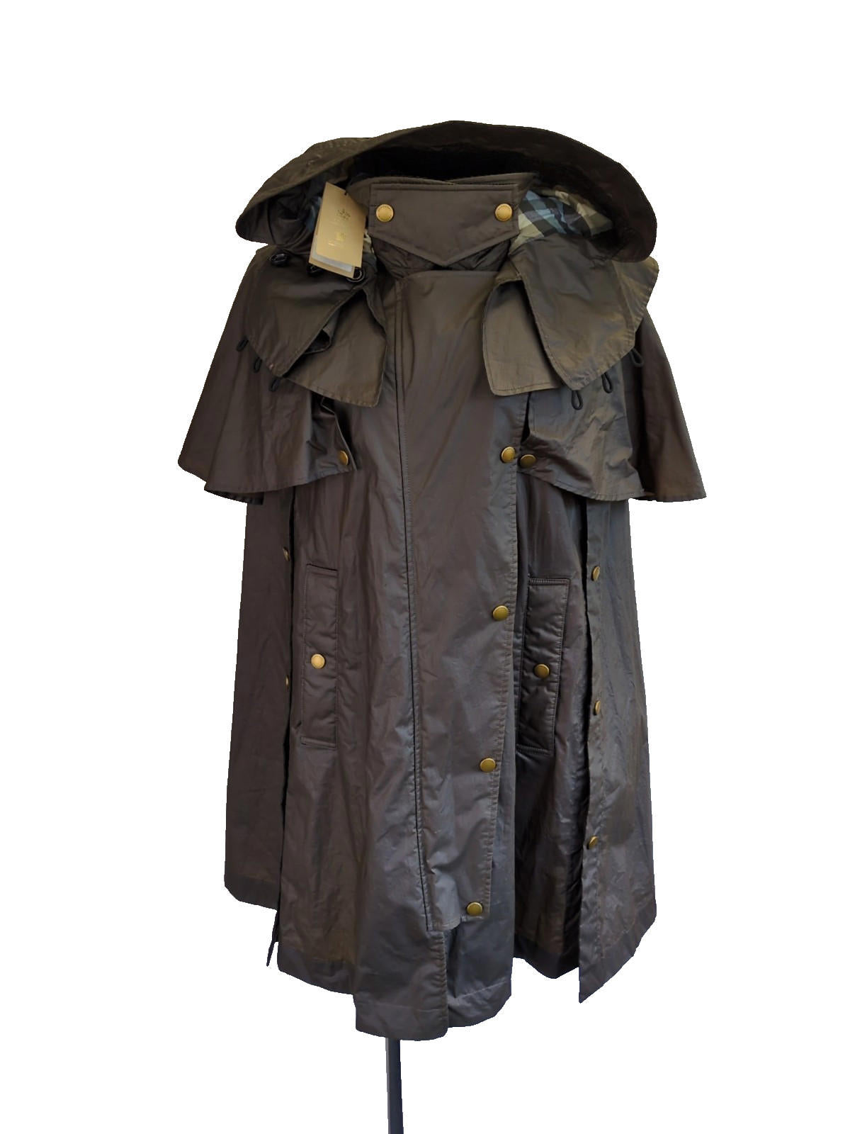Burberry Waterproof Coat Cape S Small Oversized Olive Country Raincoat Bearston