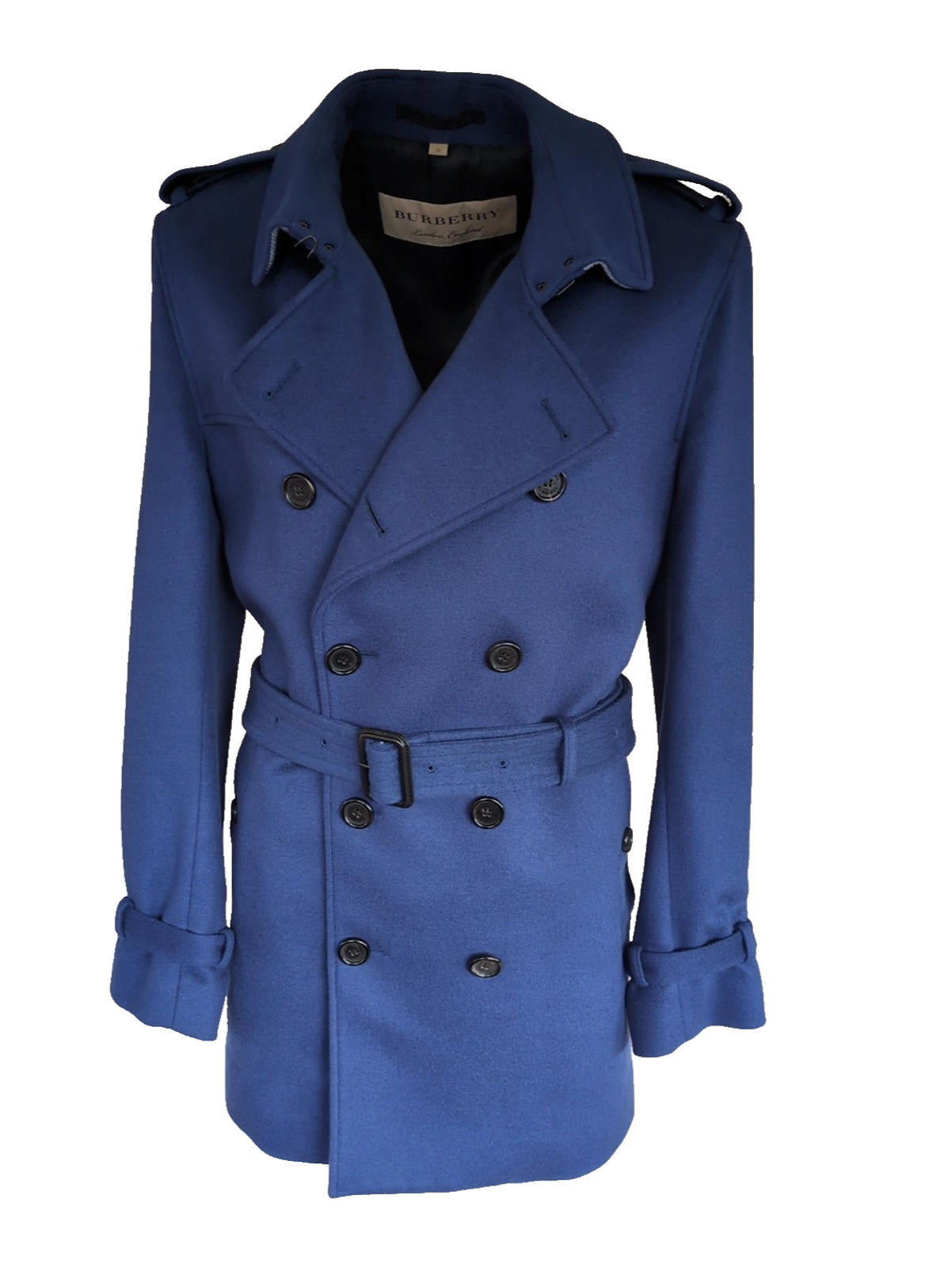 Burberry Cashmere Kensington Trench Coat IT 52 UK 42" Chest L Wool Blue Ltd Ed