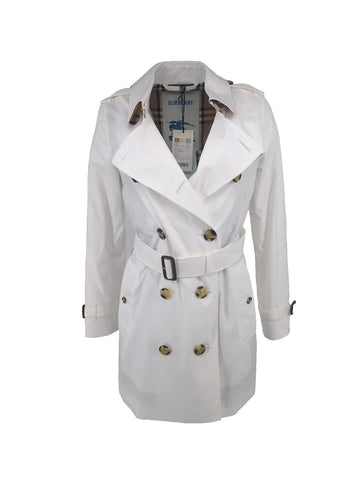 Burberry Trench Coat UK 4 Kensington White Short US 2 XS XXS IT 36 BNWT Ltd Edit