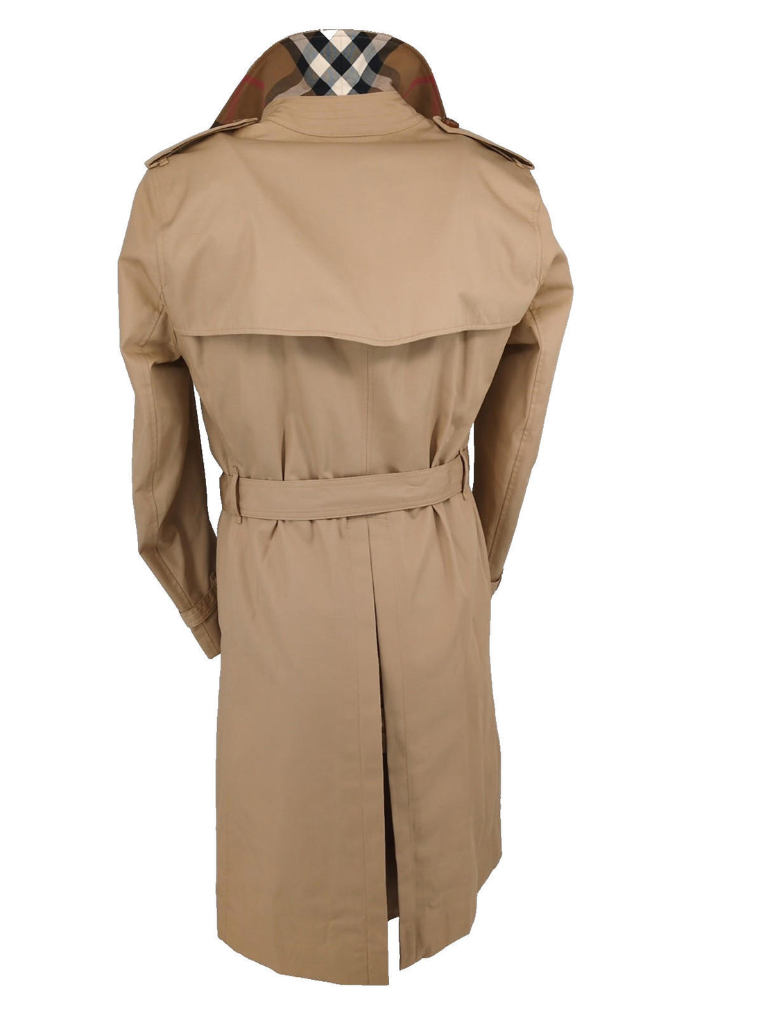 Burberry Trench Coat IT 48 S Small Honey New Check Cotton Brockham Kensington