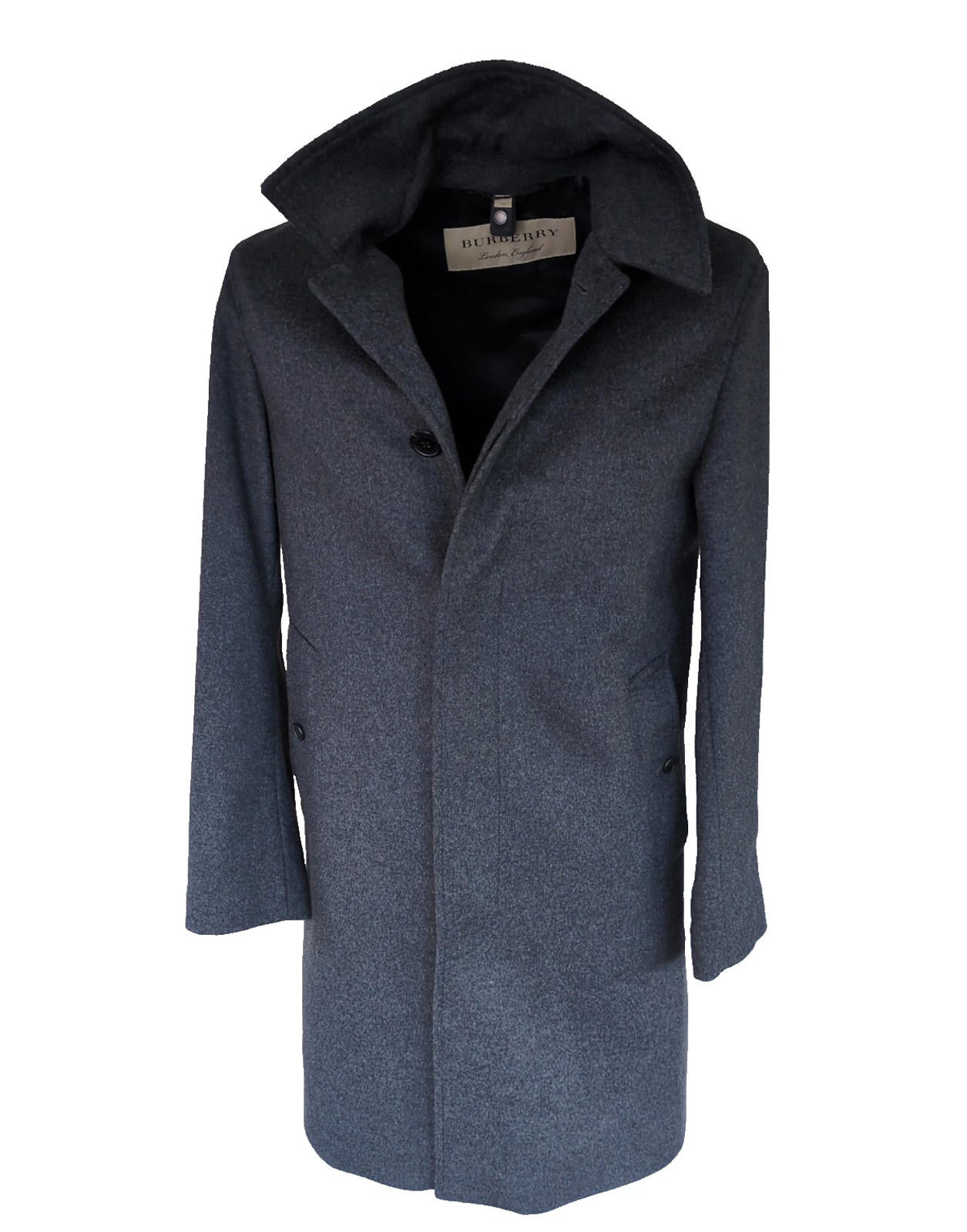 Burberry Car Coat IT 44 XS XXS Wool & Cashmere Grey Overcoat Trench