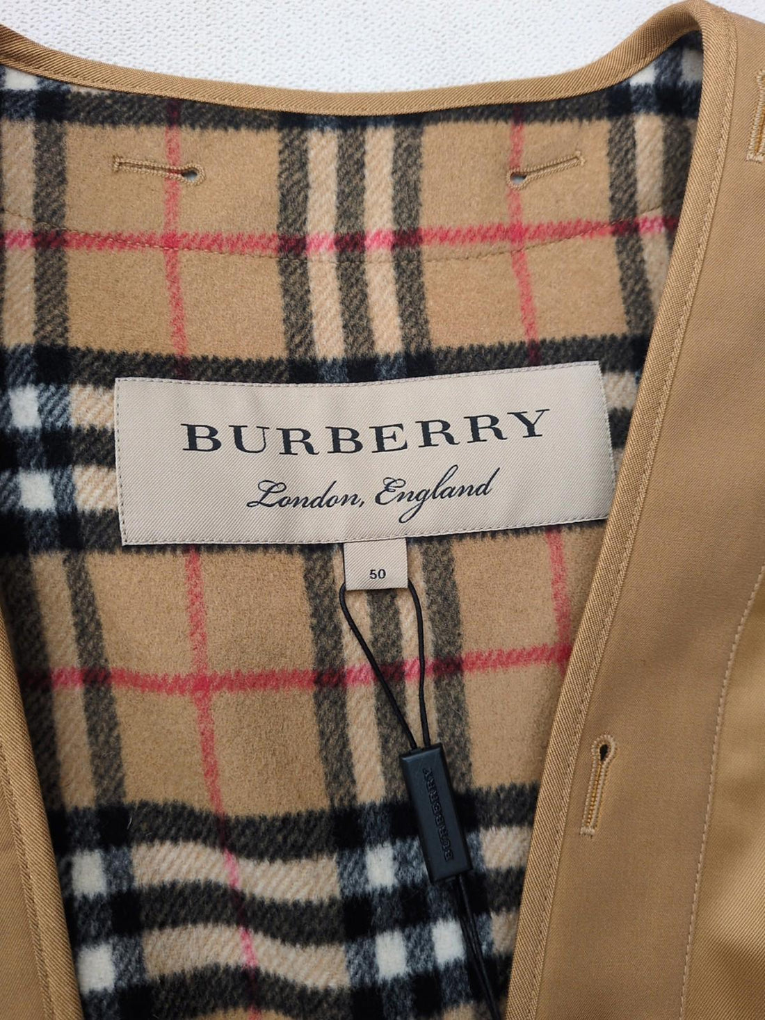 Burberry Trench Coat Lining Warmer Wool & Cashmere Kensington Chelsea Long 50 L