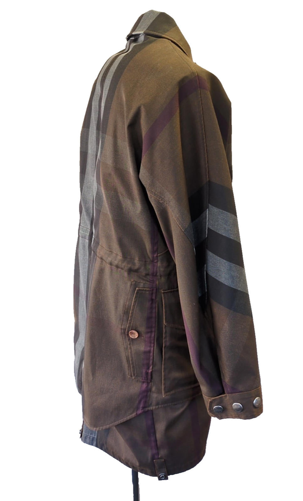 Burberry Waterproof Jacket IT 46 S XS SS23 Italy Parka Brown Check Oversized