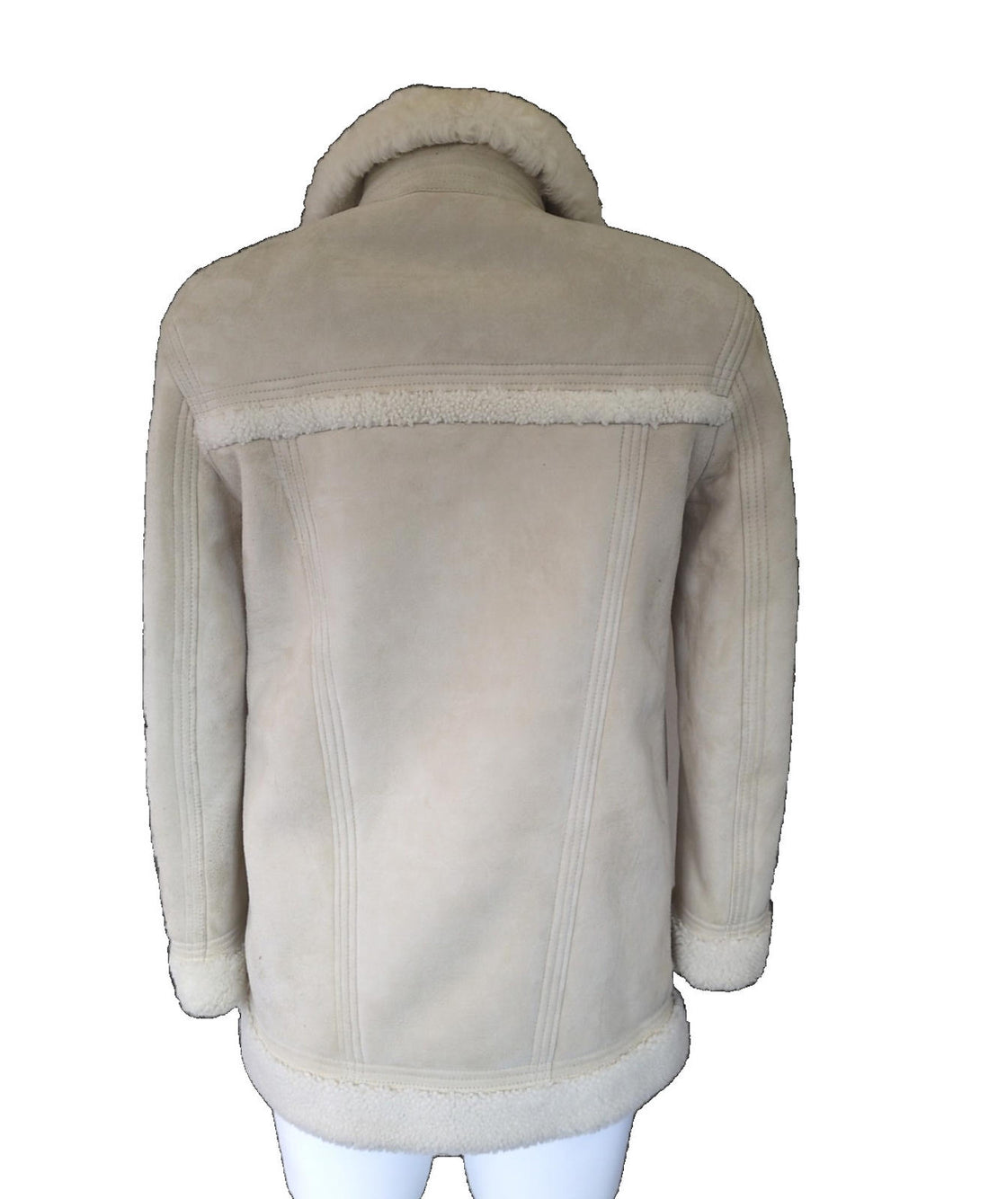 Burberry Shearling Coat UK 6 USA 4 IT 38 Suede Leather Cream Beige Italy