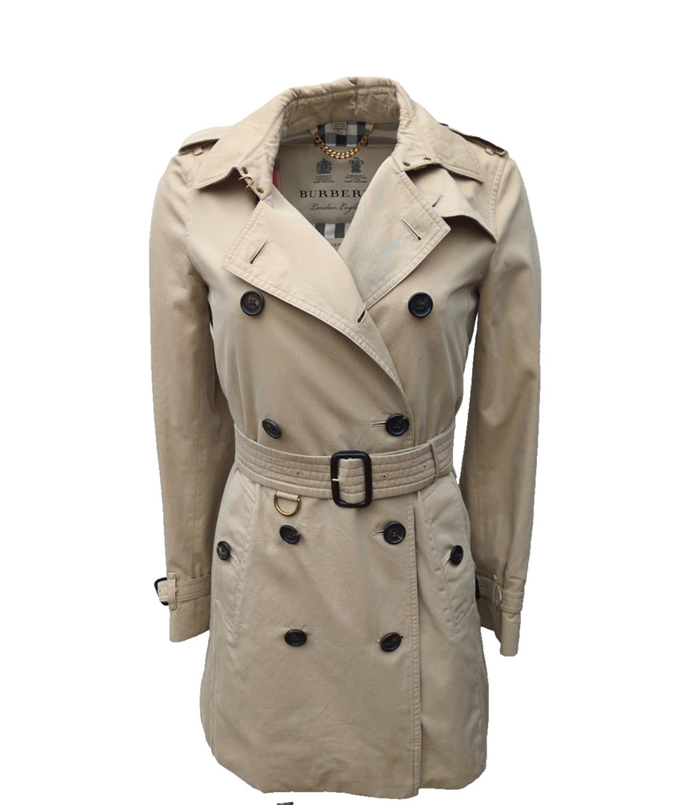Burberry Trench Coat Size 6  Kensington Honey  USA 4 IT 38 Mid Length