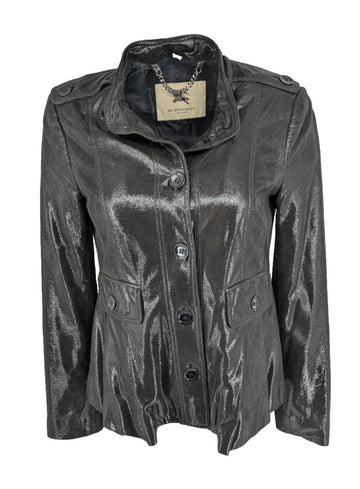 Burberry Leather Jacket Black UK 8 USA 6 IT 40 Lightweight Italian