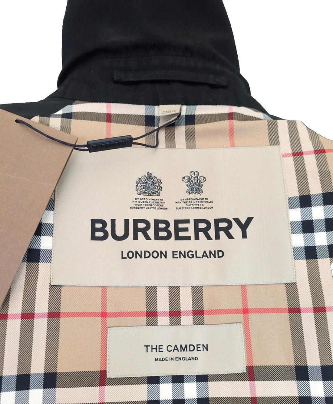 Burberry Car Coat Camden IT 46 UK 36" Chest Cotton Check Mens Black XS S BNWT