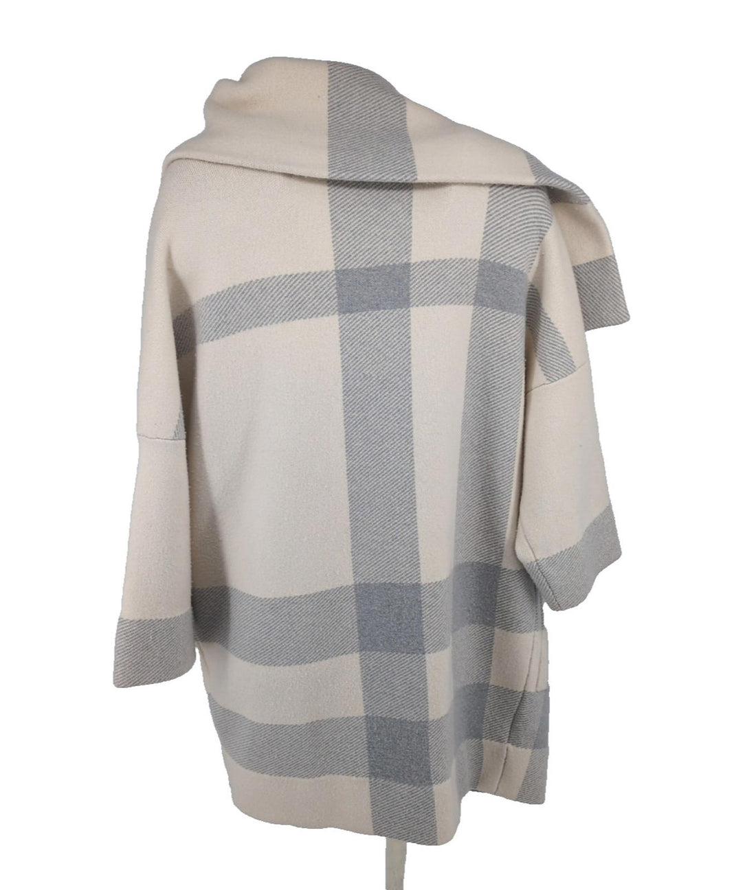 Burberry Coatigan Wool & Cashmere Coatigan S Small S M L 6 8 10 12 Grey Cream