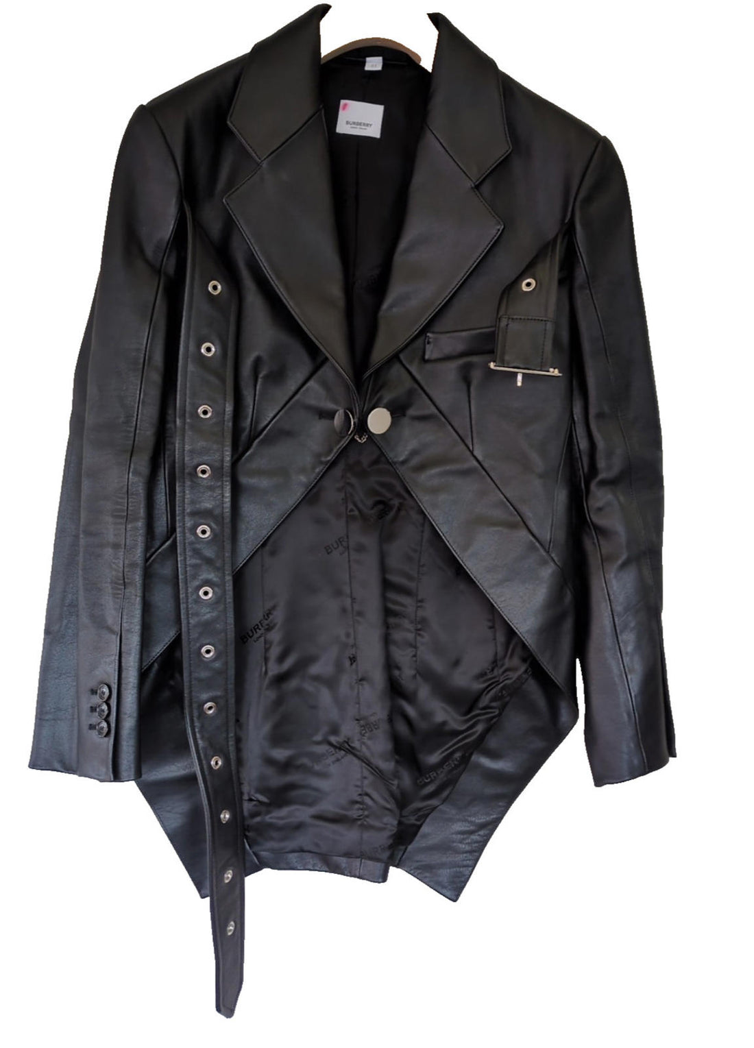 Burberry Leather Jacket UK 8 USA 6 IT 40 Italy Runway Black RARE Ringmaster