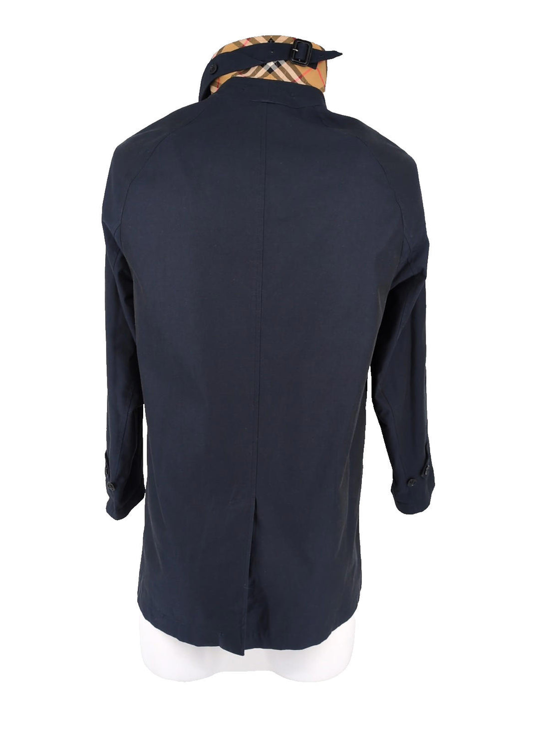 Burberry Car Coat Camden IT 46 UK 36" Chest Check Mens Navy XXS XS Midnight